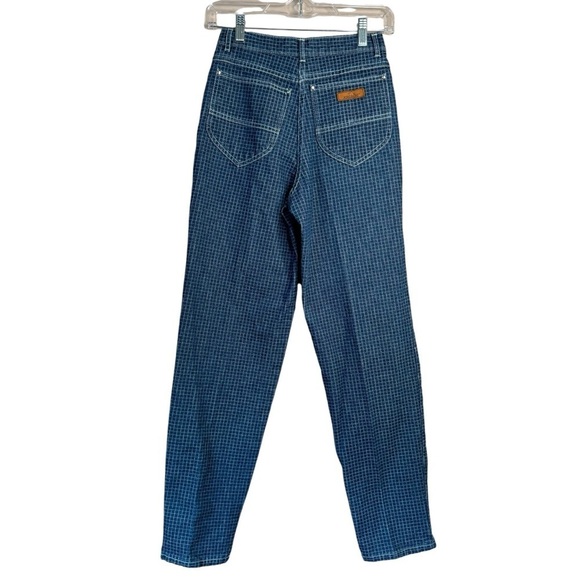 Vintage Jordache Jeans Grid High Rise Tapered Leg Juniors 12/28 Actual 26”x29” - Picture 1 of 10